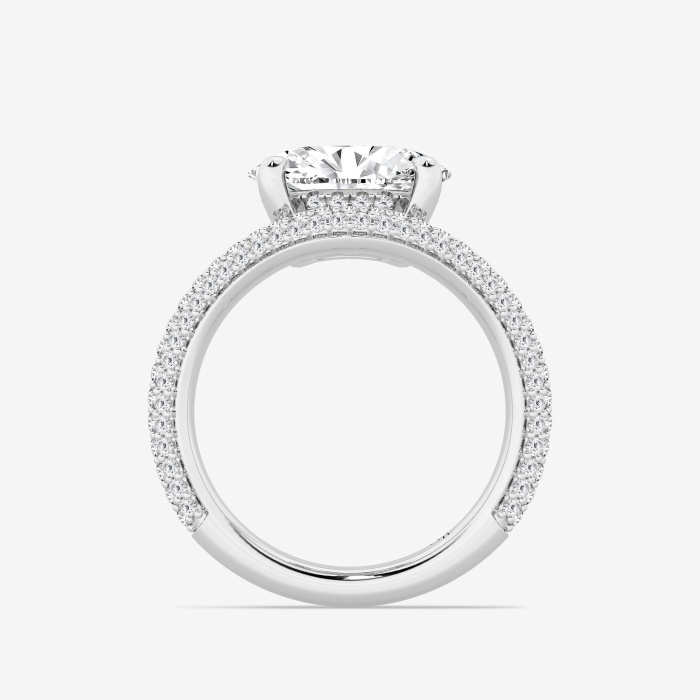 3 3/4 ctw Oval Lab Grown Diamond Curve Pave Fashion Ring