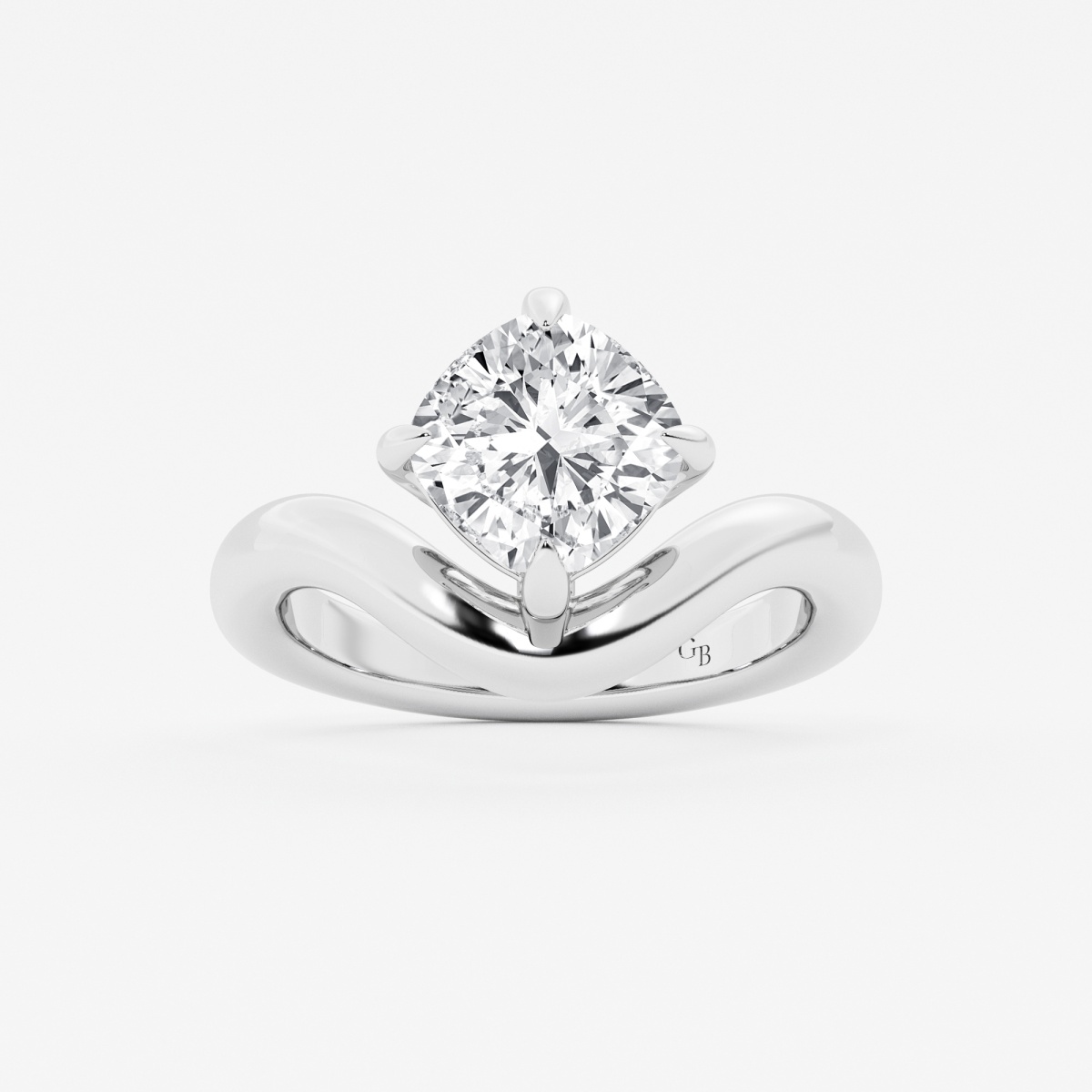 3 ctw Cushion Lab Grown Diamond Curve Fashion Ring
