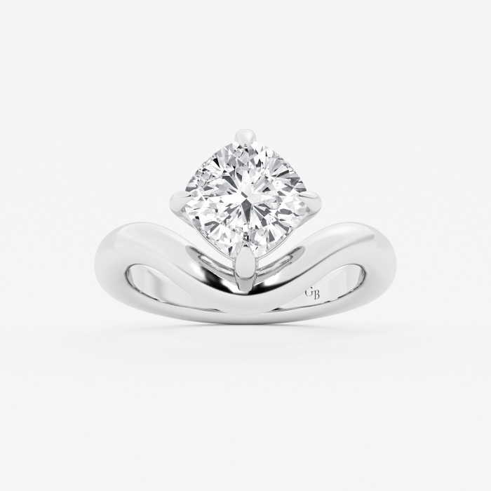 3 ctw Cushion Lab Grown Diamond Curve Fashion Ring