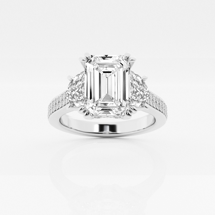 4 1/10 ctw Emerald Lab Grown Diamond Engagement Ring