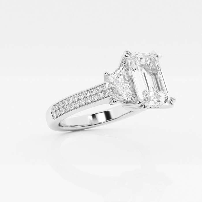 4 1/10 ctw Emerald Lab Grown Diamond Engagement Ring