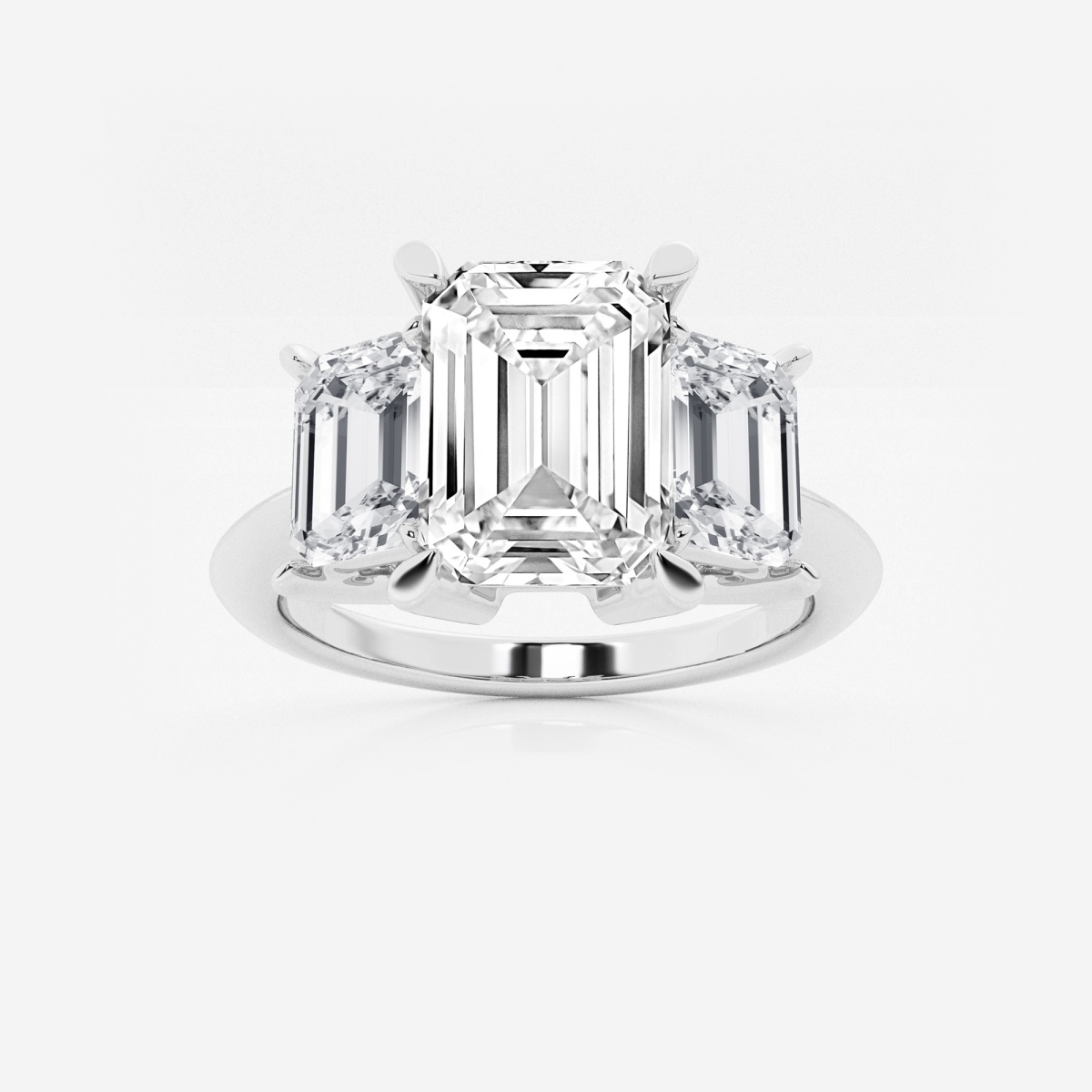 5 1/2  ctw Emerald Lab Grown Diamond Three-Stone Ring