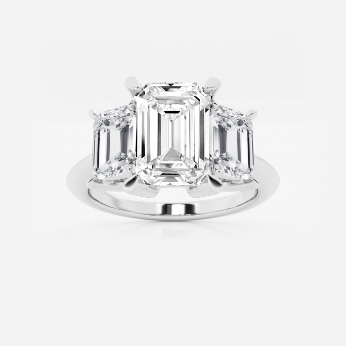 5 1/2  ctw Emerald Lab Grown Diamond Three-Stone Ring