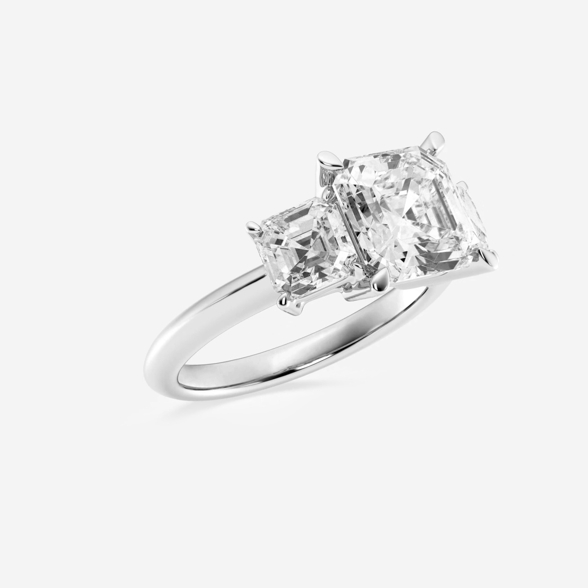 Additional Image 1 for  6 ctw Asscher Lab Grown Diamond Three-Stone Ring