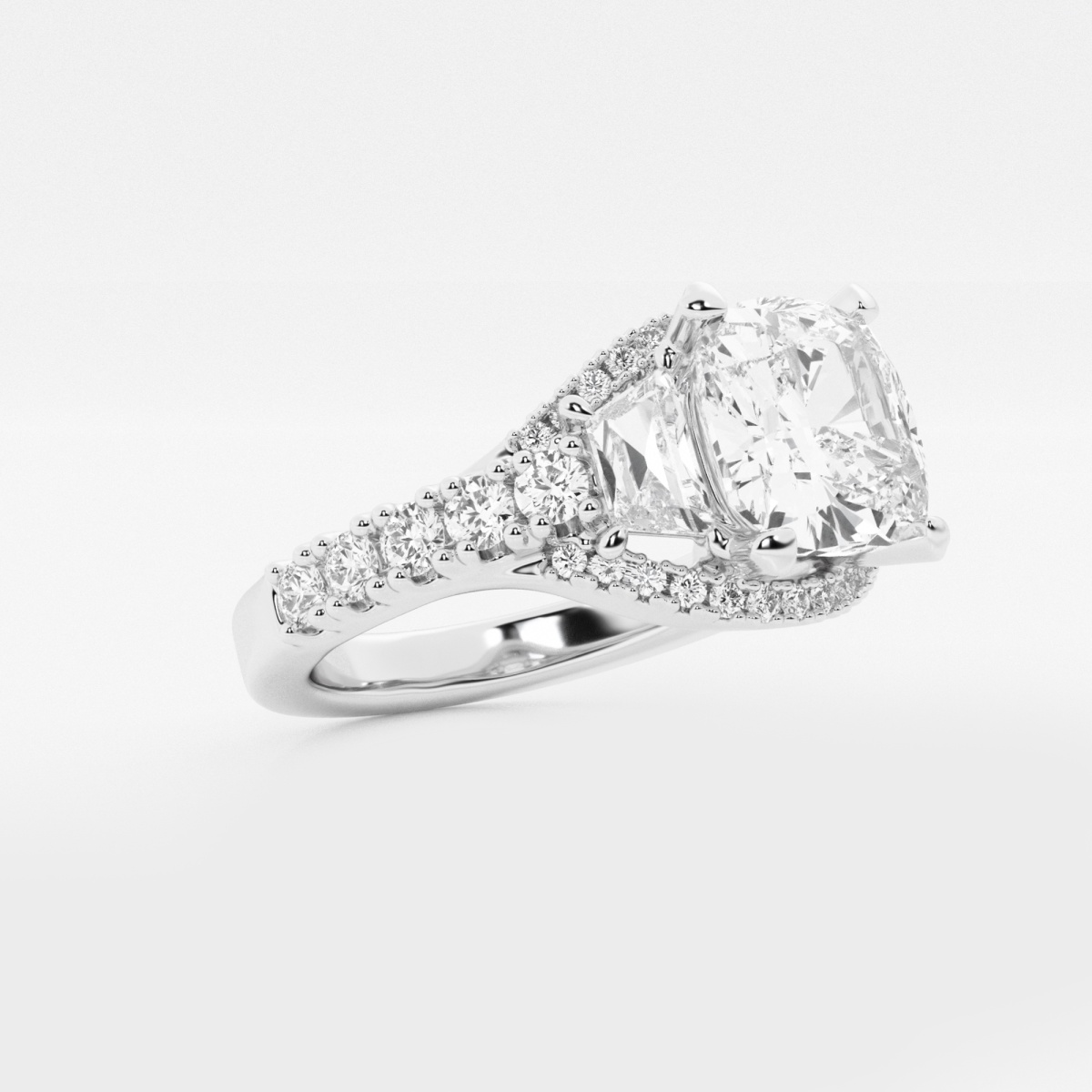 Additional Image 1 for  4 1/10 ctw Cushion Lab Grown Diamond Engagement Ring