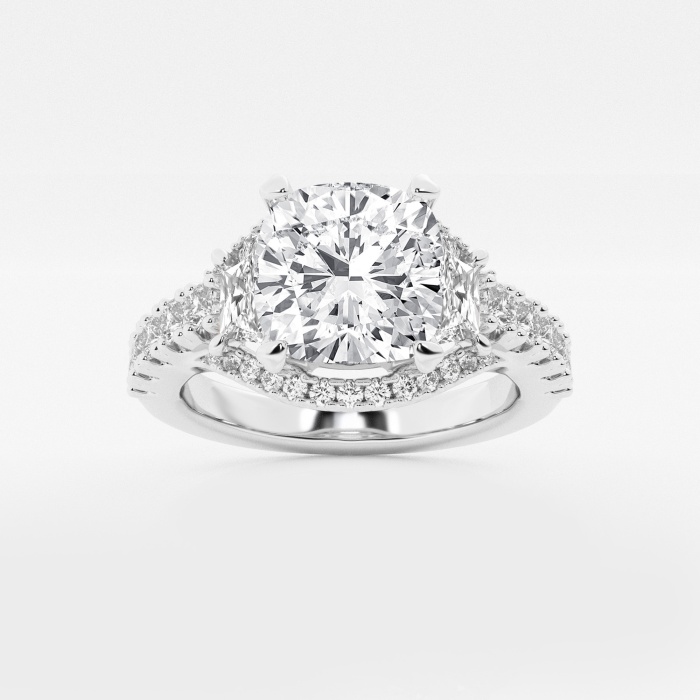 4 1/10 ctw Cushion Lab Grown Diamond Engagement Ring