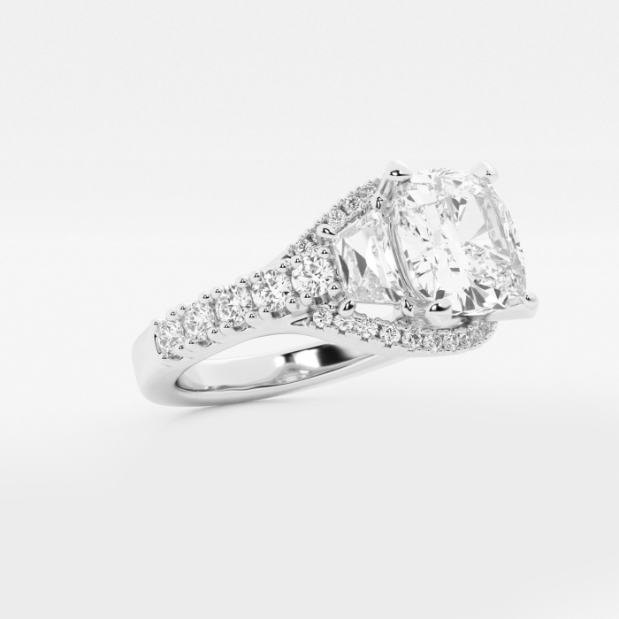 4 1/10 ctw Cushion Lab Grown Diamond Engagement Ring