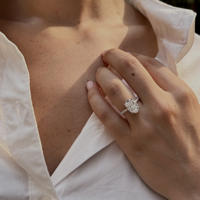 4 1/3 ctw Oval Lab Grown Diamond Engagement Ring
