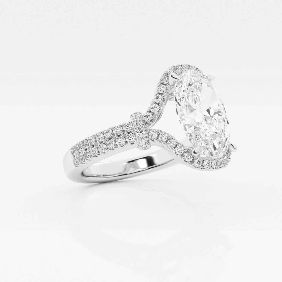 Additional Image 1 for  3 2/3 ctw Oval Lab Grown Diamond Double Row Engagement Ring