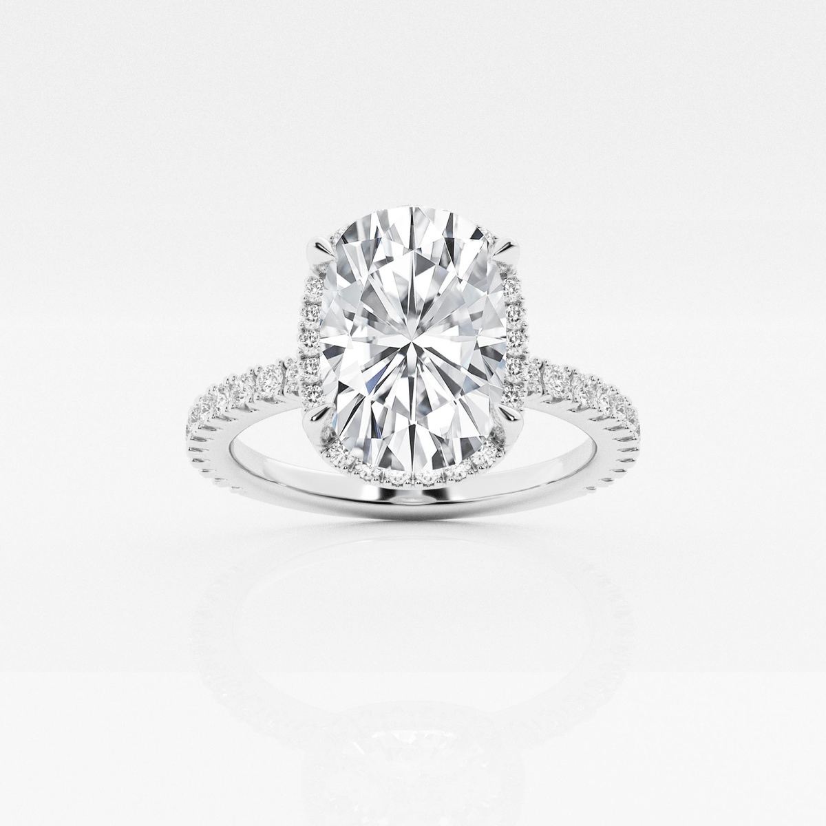 3 3/4 ctw Elongated Cushion Lab Grown Diamond Halo Engagement Ring