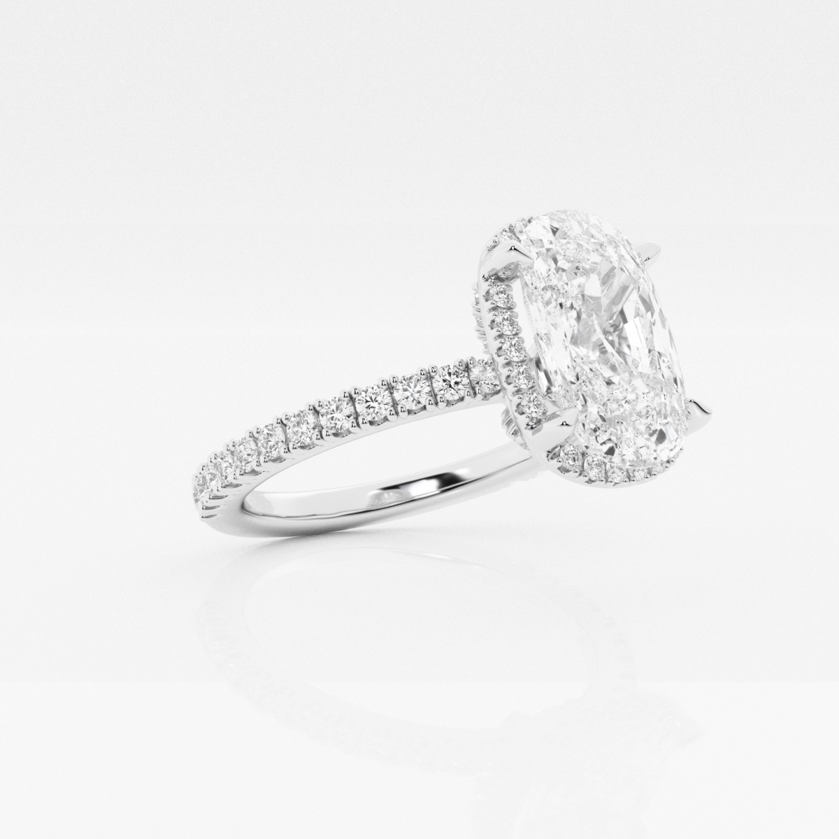 Additional Image 1 for  3 3/4 ctw Elongated Cushion Lab Grown Diamond Halo Engagement Ring