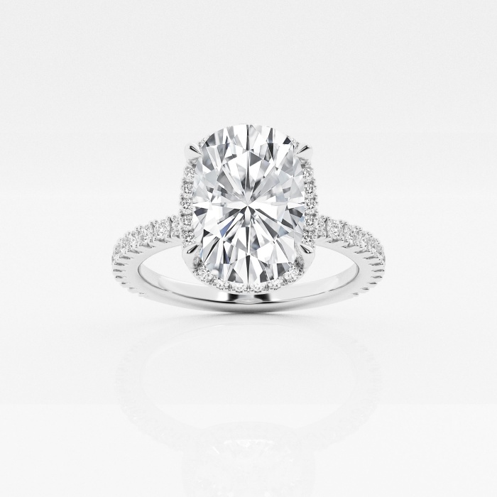 3 3/4 ctw Elongated Cushion Lab Grown Diamond Halo Engagement Ring