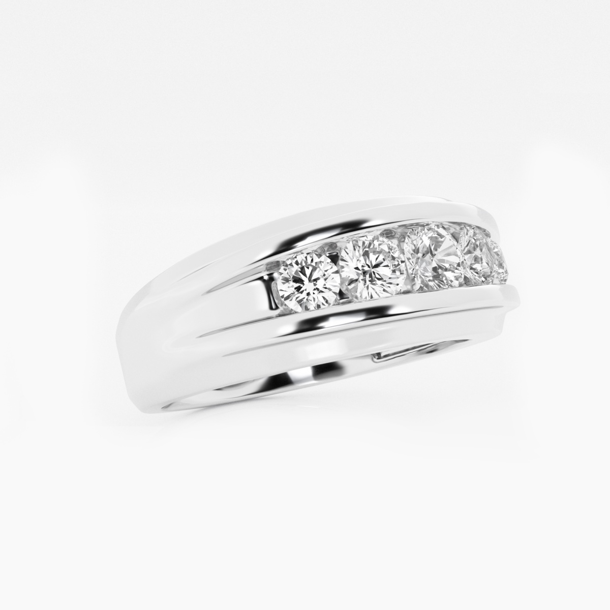 Additional Image 1 for  1 ctw Round Lab Grown Diamond Men\'s Channel Set Wedding Band
