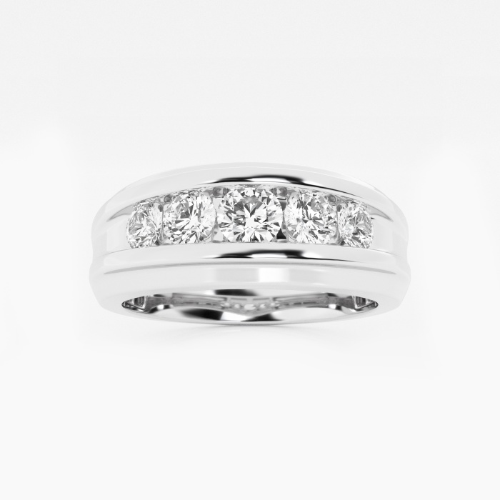 1 ctw Round Lab Grown Diamond Men\'s Channel Set Wedding Band