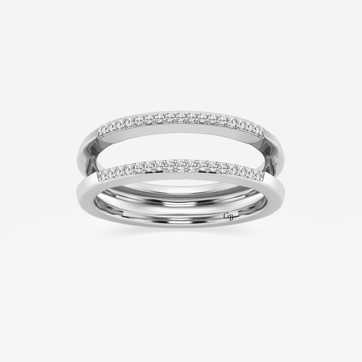 1/8 ctw Round Lab Grown Diamond Double Row Ring Enhancer