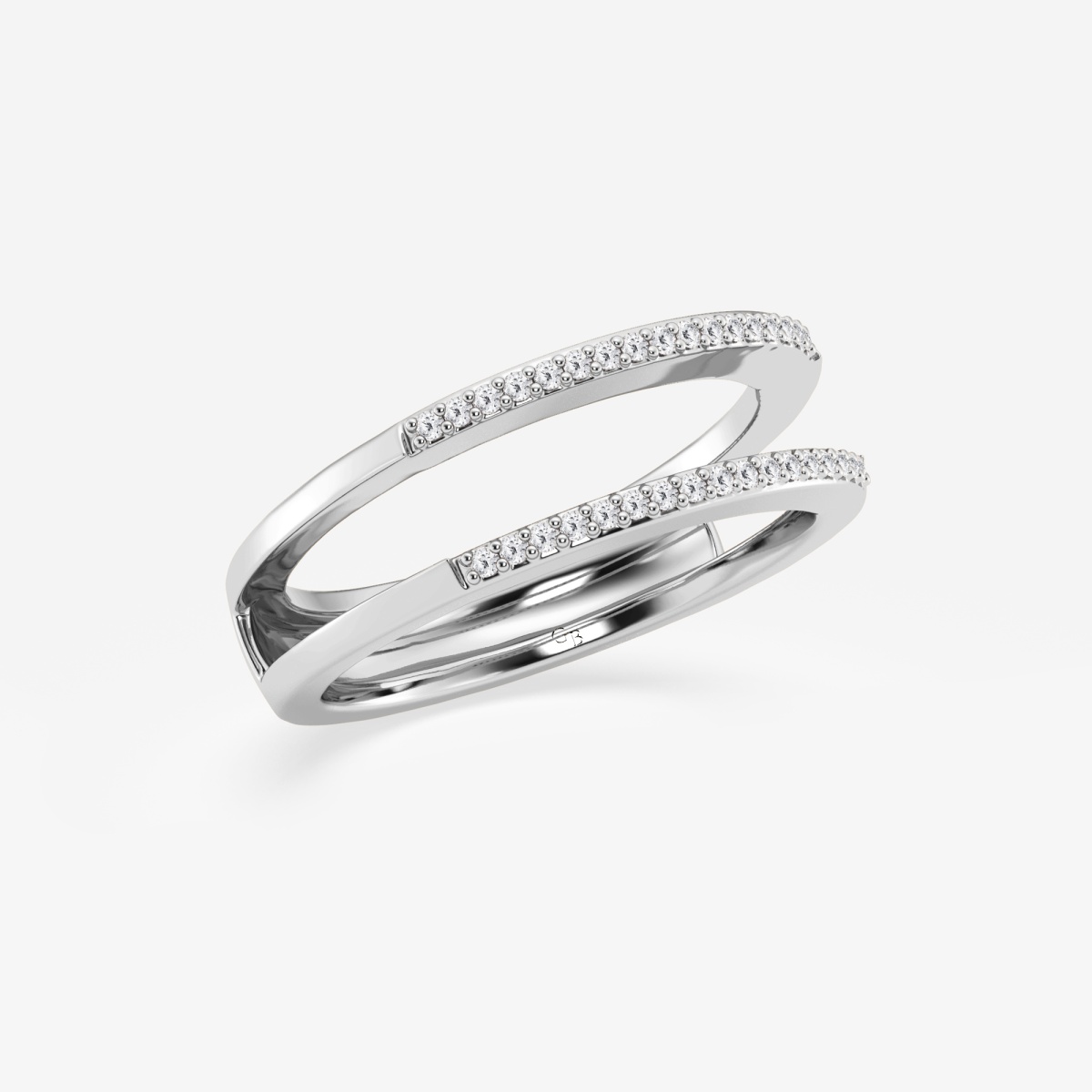 Additional Image 1 for  1/8 ctw Round Lab Grown Diamond Double Row Ring Enhancer