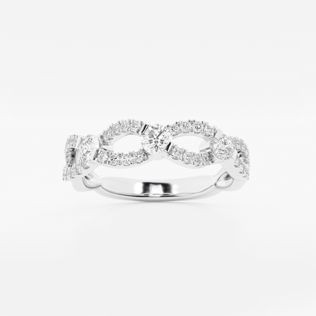 1/2 ctw Round Lab Grown Diamond Stackable Infinity Ring