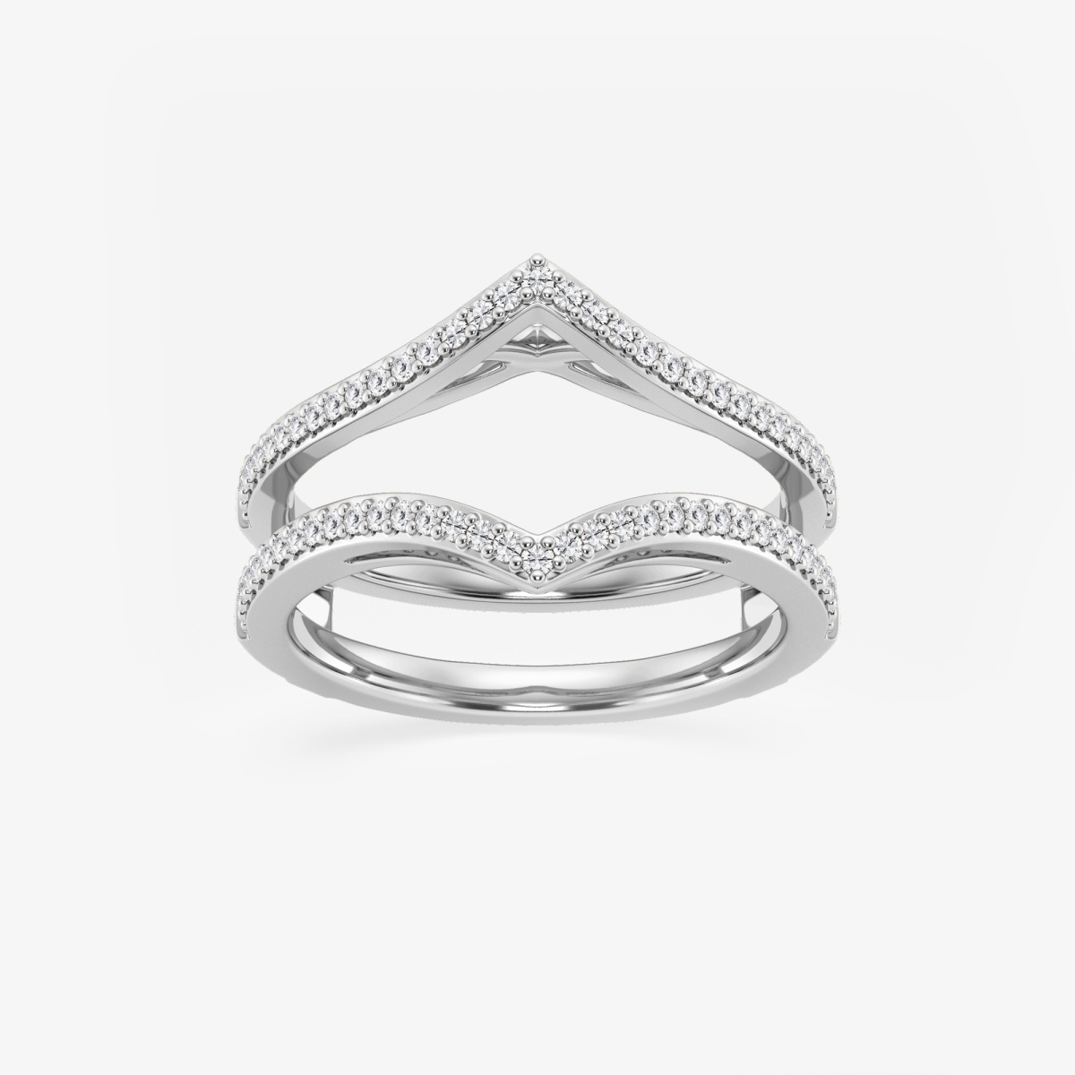 1/3 ctw Round Lab Grown Diamond Chevron Ring Enhancer