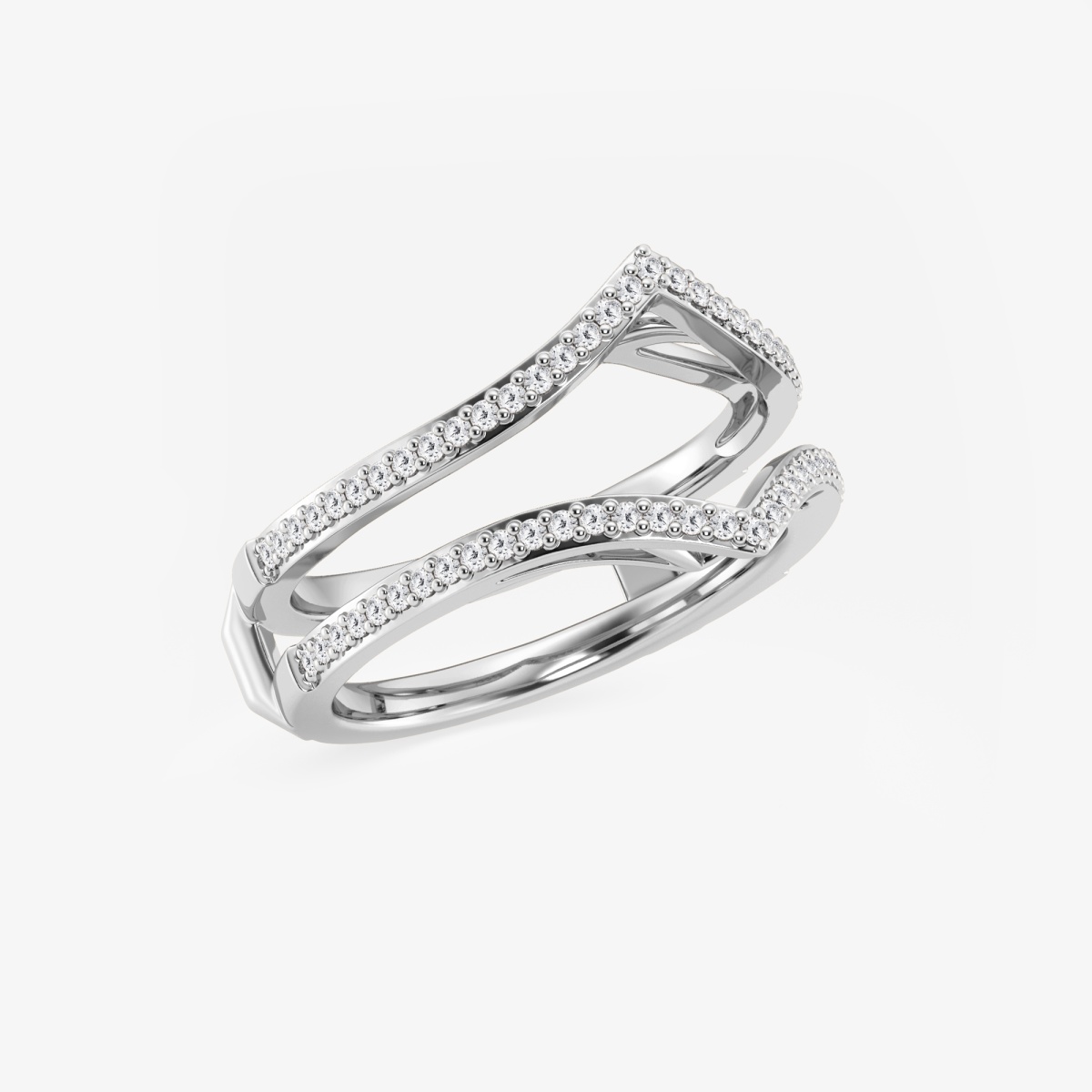 Additional Image 1 for  1/3 ctw Round Lab Grown Diamond Chevron Ring Enhancer