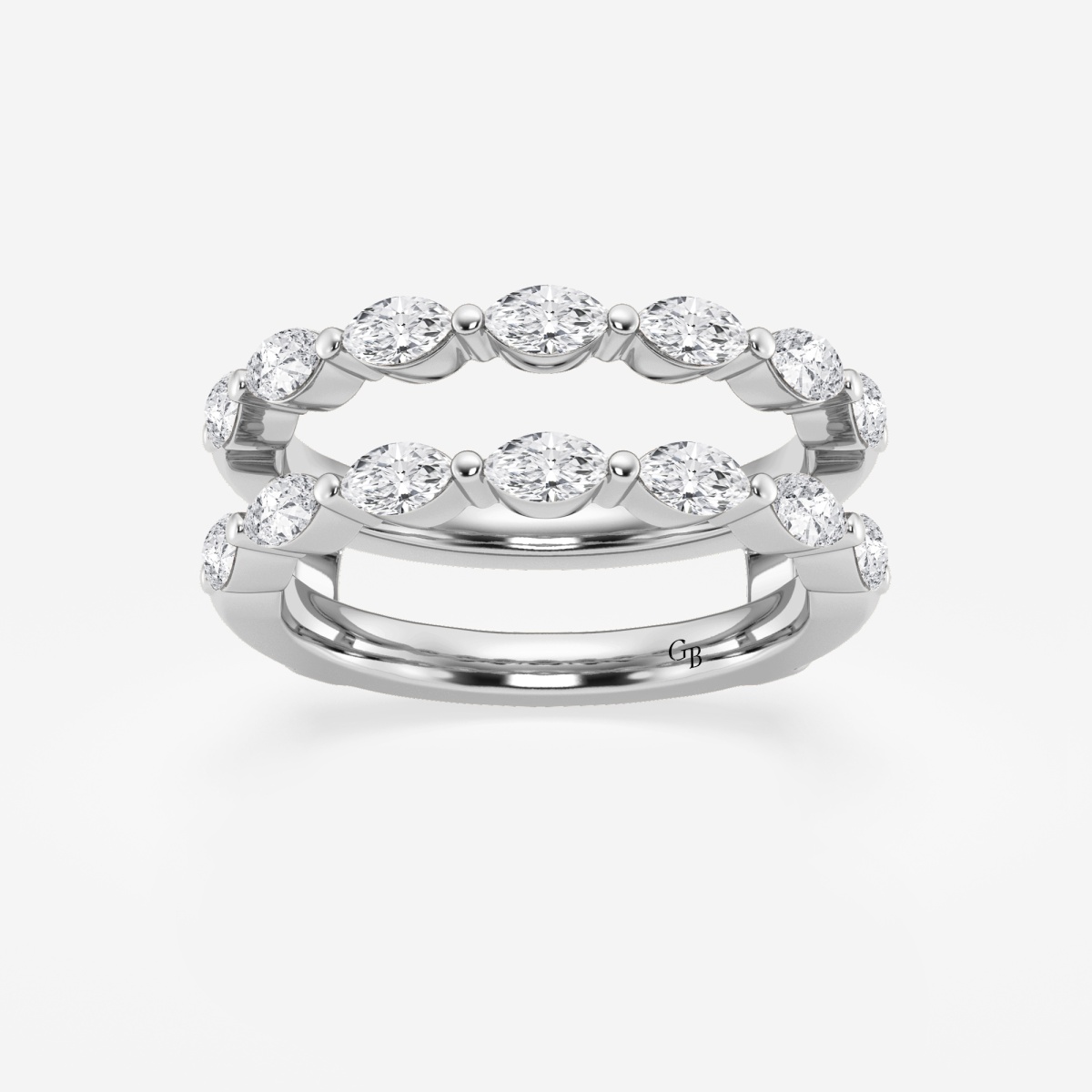 1 1/4 ctw Marquise Lab Grown Diamond Double Row Ring Enhancer