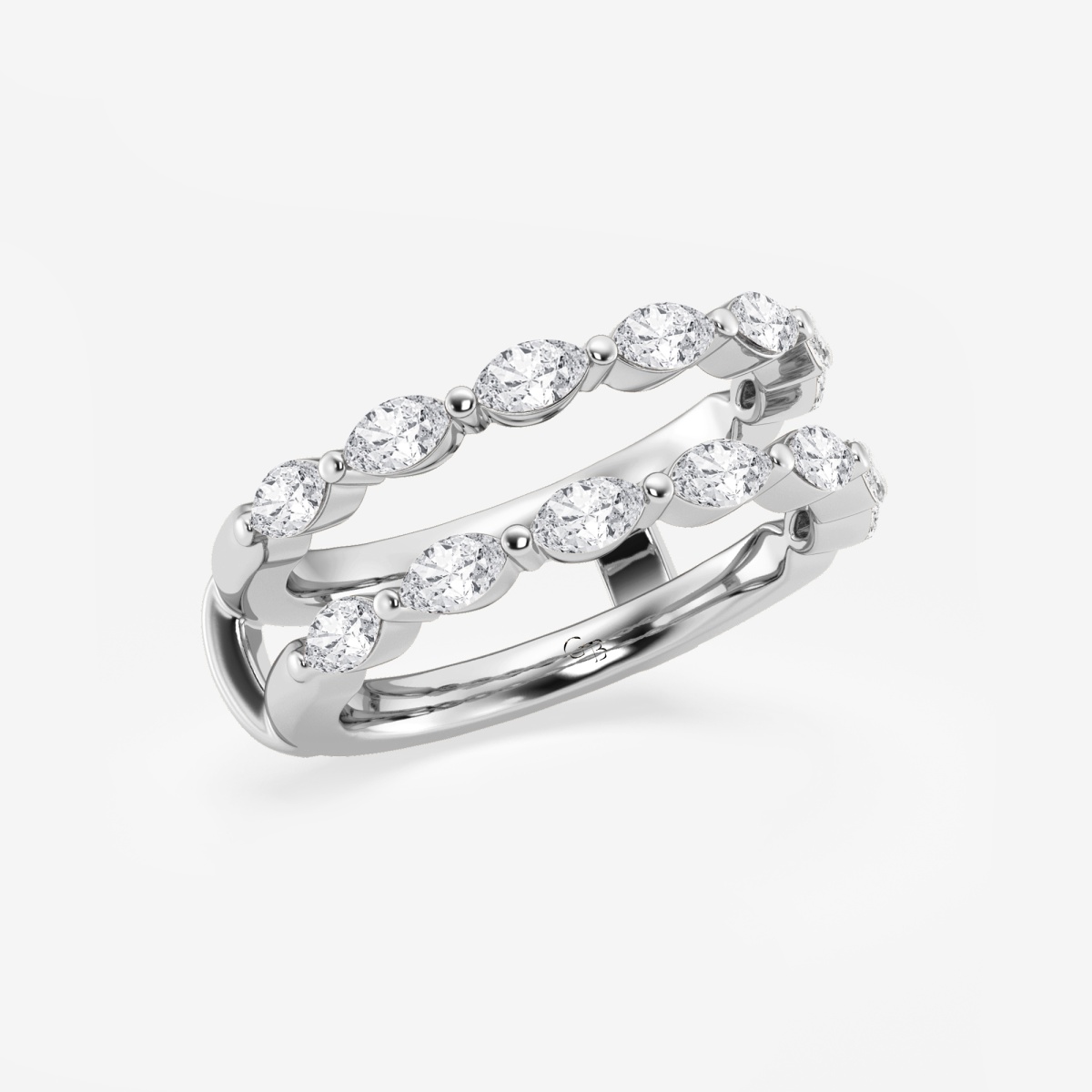 Additional Image 1 for  1 1/4 ctw Marquise Lab Grown Diamond Double Row Ring Enhancer