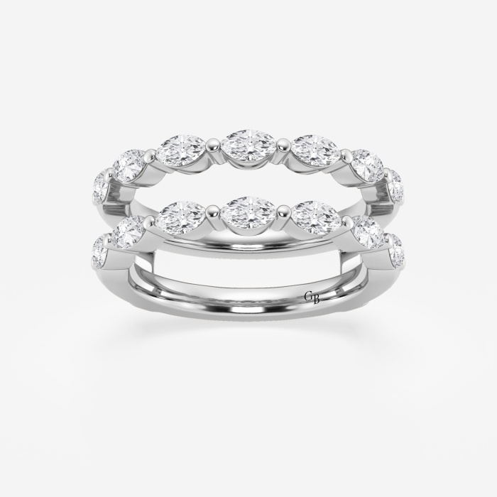 1 1/4 ctw Marquise Lab Grown Diamond Double Row Ring Enhancer