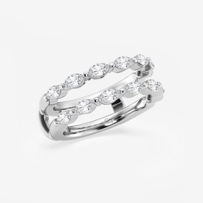 1 1/4 ctw Marquise Lab Grown Diamond Double Row Ring Enhancer