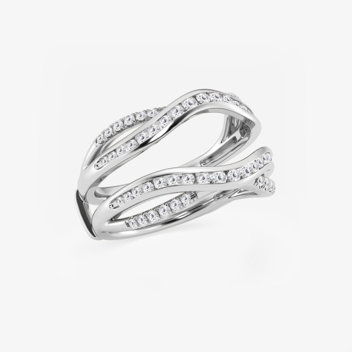 3/4 ctw Round Lab Grown Diamond Channel set Ring Enhancer
