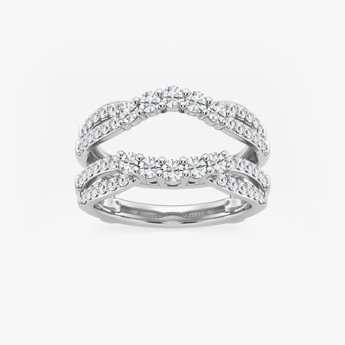 1 ctw Round Lab Grown Diamond Graduated Crossover Ring Enhancer