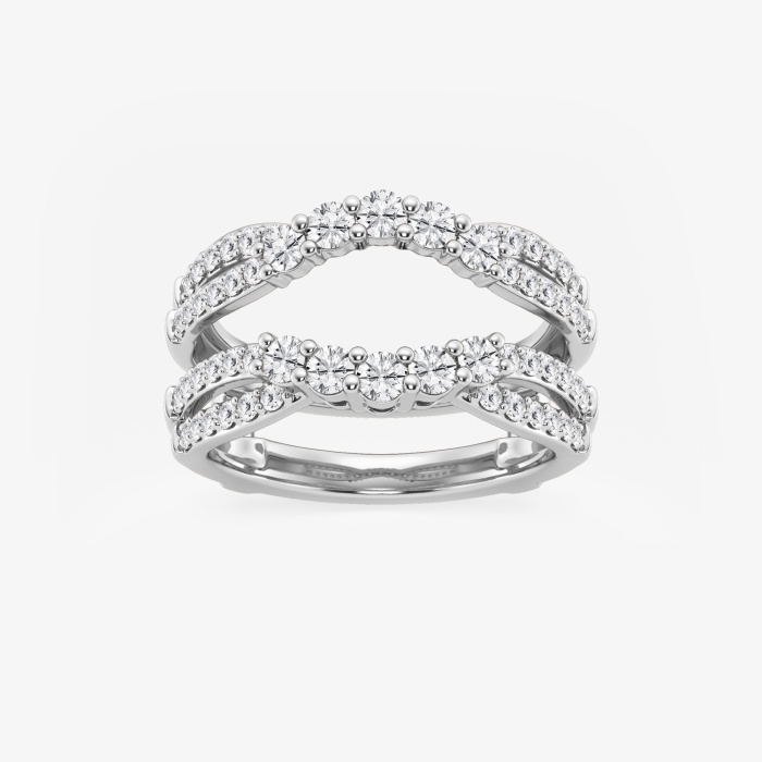 1 ctw Round Lab Grown Diamond Graduated Crossover Ring Enhancer