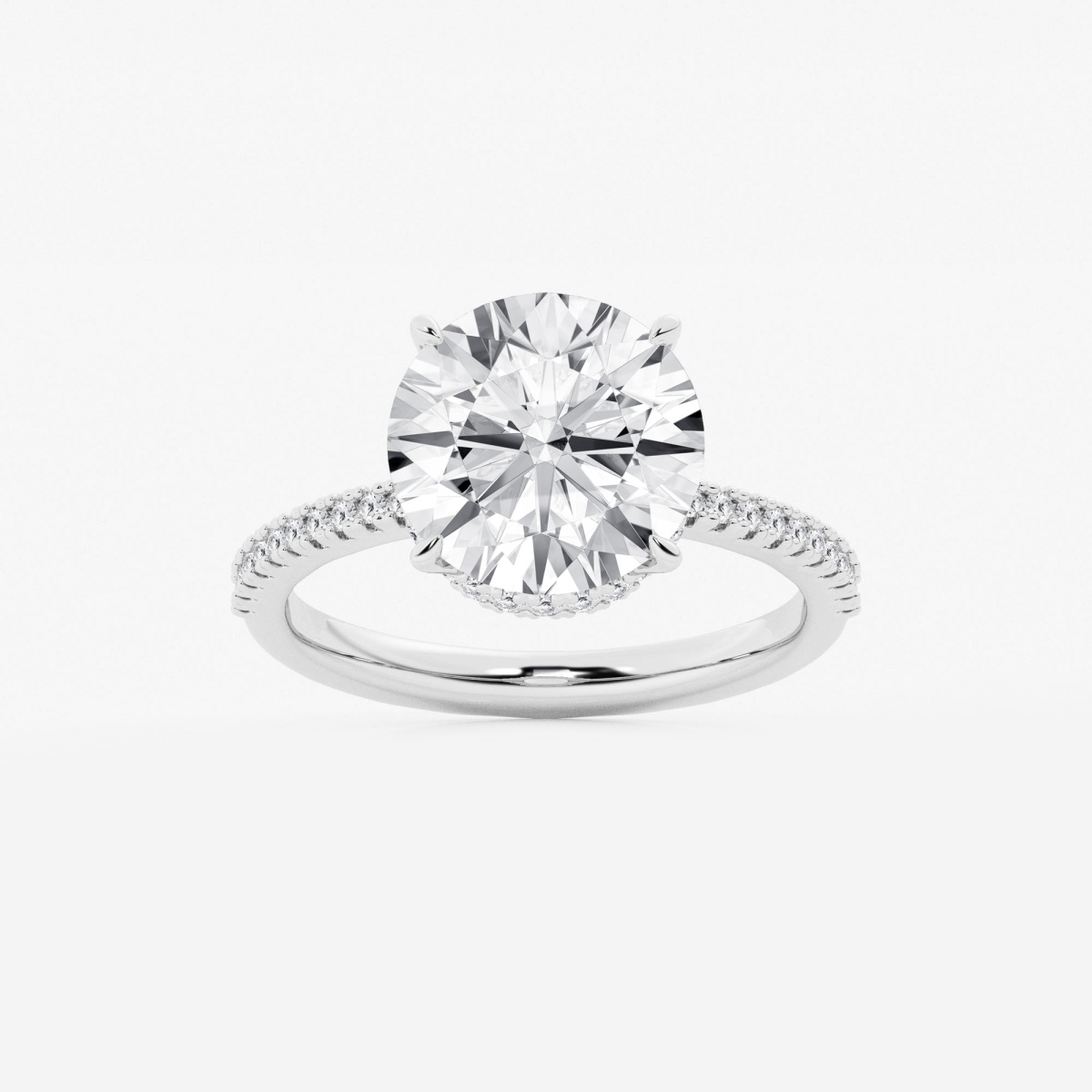 5 1/3 ctw Round Lab Grown Diamond Side Stone Engagement Ring