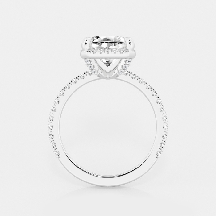 3 1/2 ctw Asscher Lab Grown Diamond Halo Engagement Ring