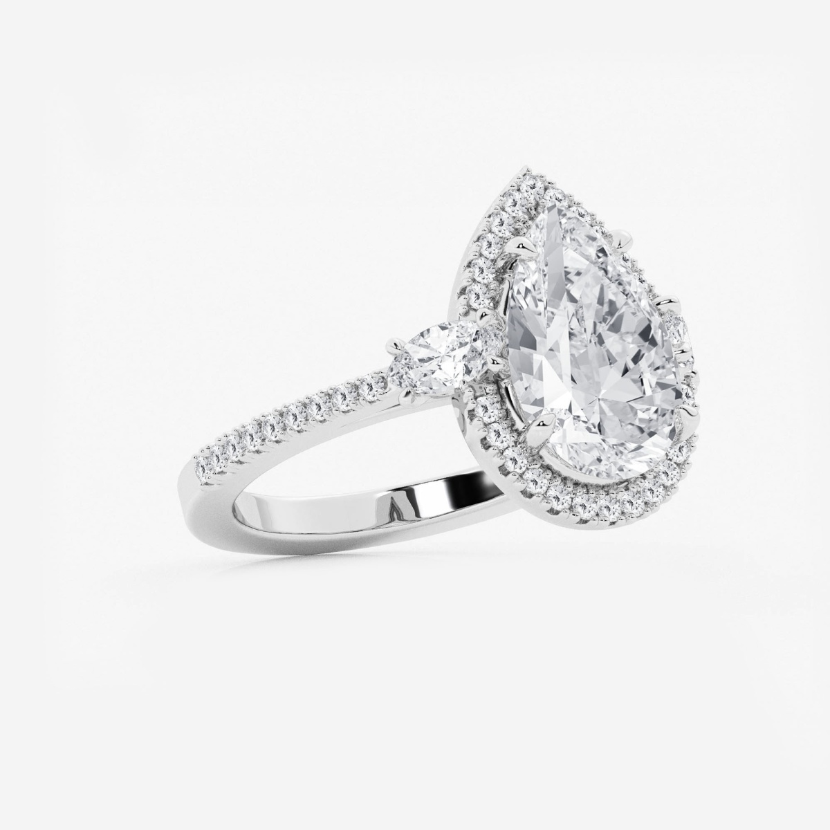 Additional Image 1 for  4 7/8 ctw Pear Lab Grown Diamond Halo Engagement Ring