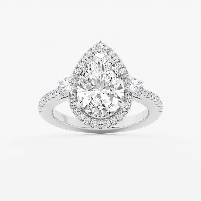 4 7/8 ctw Pear Lab Grown Diamond Halo Engagement Ring