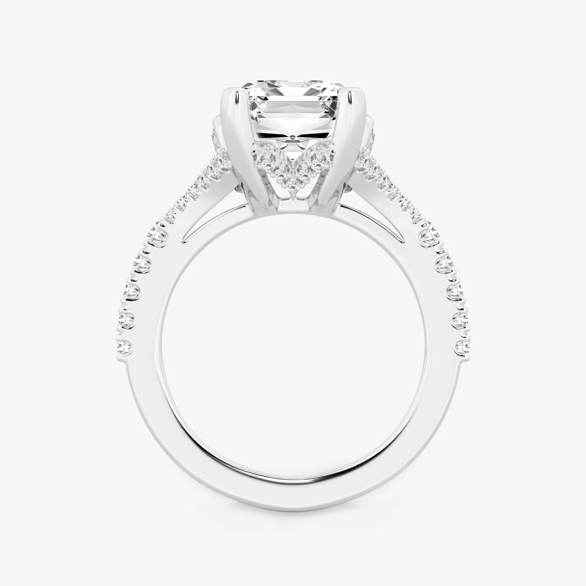 Additional Image 1 for  5 2/3 ctw Emerald Lab Grown Diamond Side Stone Engagement Ring