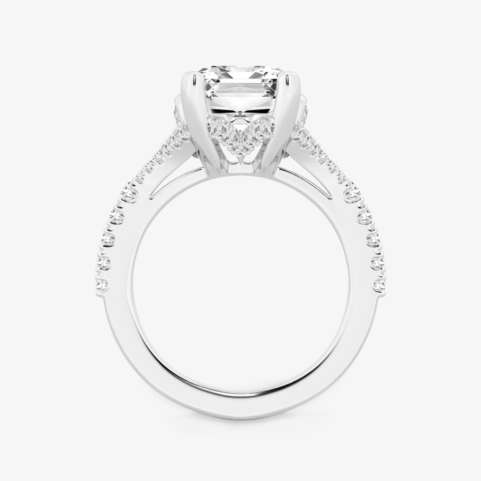 5 2/3 ctw Emerald Lab Grown Diamond Side Stone Engagement Ring