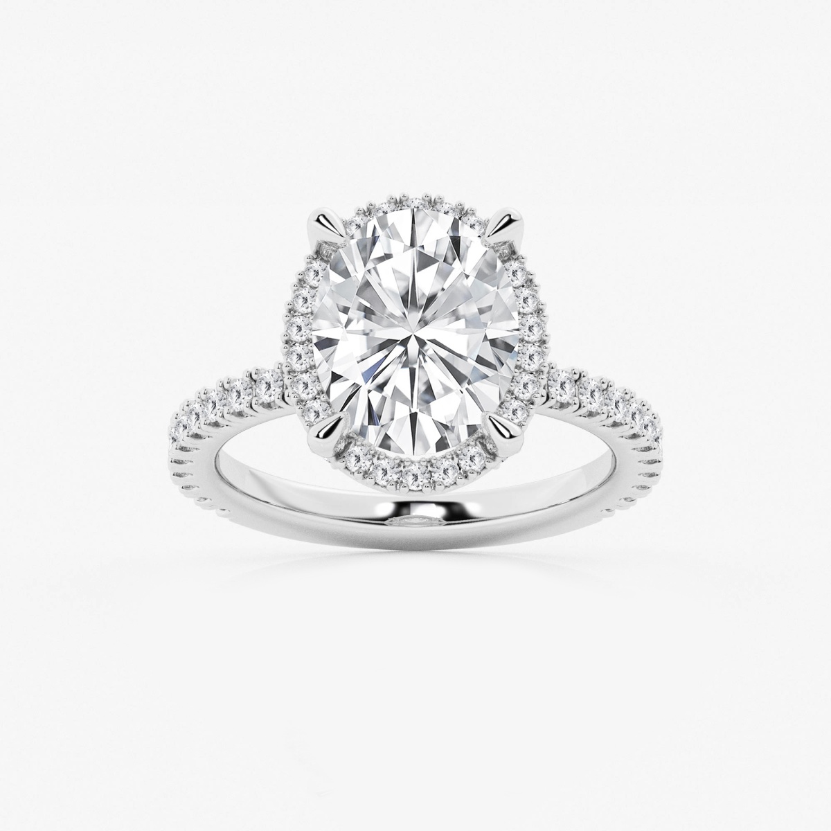 4 5/8 ctw Oval Lab Grown Diamond Halo Engagement Ring