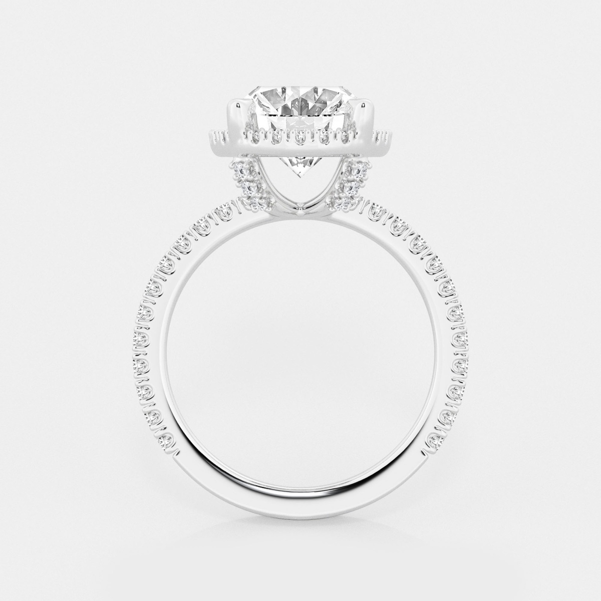Additional Image 1 for  4 5/8 ctw Oval Lab Grown Diamond Halo Engagement Ring