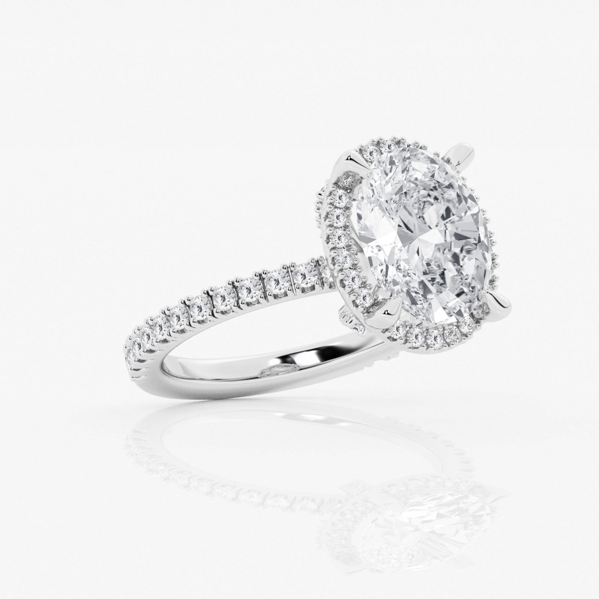 Additional Image 2 for  4 4/7 ctw Oval Lab Grown Diamond Halo Engagement Ring