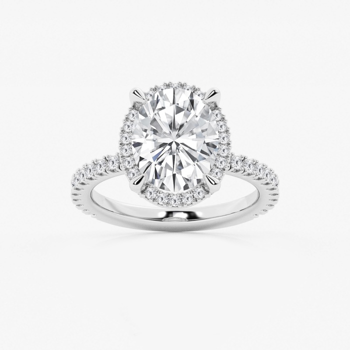 4 5/8 ctw Oval Lab Grown Diamond Halo Engagement Ring