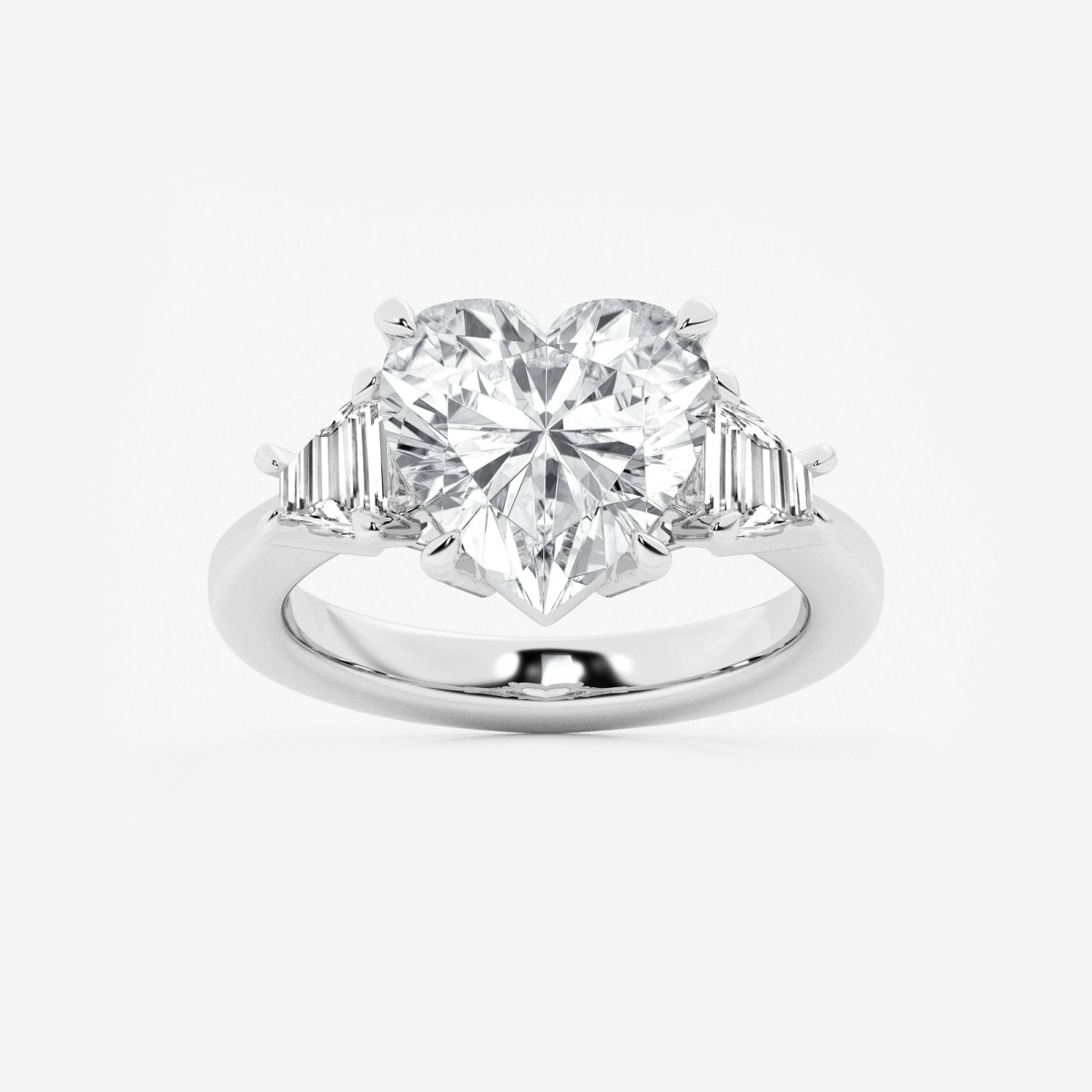 5 3/4 ctw Heart Lab Grown Diamond Side Stone Engagement Ring