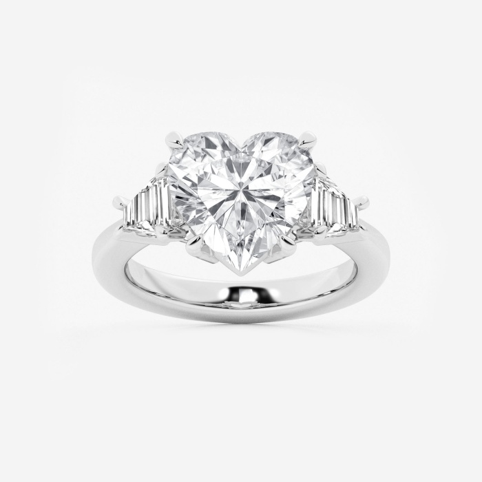 5 3/4 ctw Heart Lab Grown Diamond Side Stone Engagement Ring