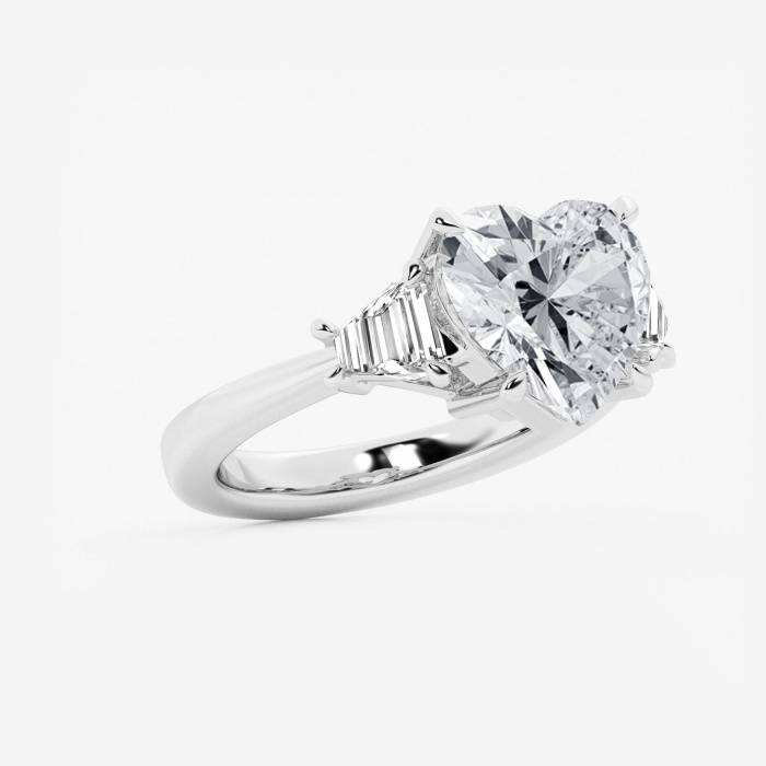 5 3/4 ctw Heart Lab Grown Diamond Side Stone Engagement Ring