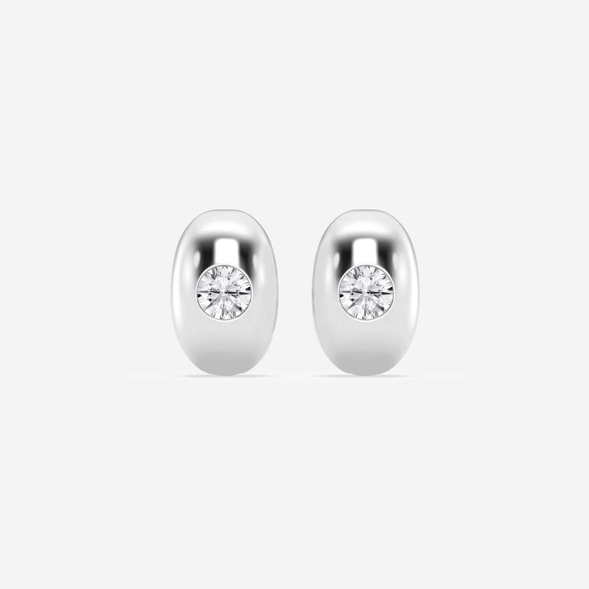 1 ctw Round Lab Grown Diamond Single Stone Hoop Earrings