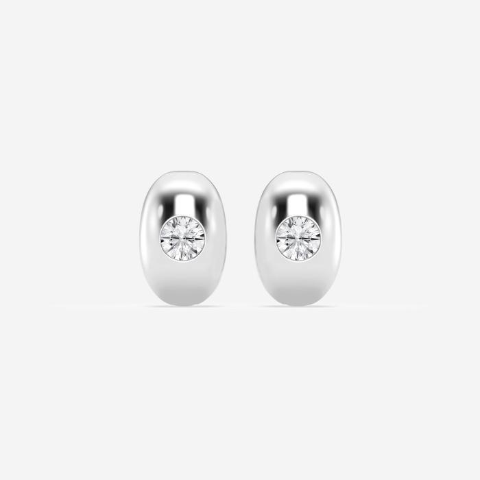 1 ctw Round Lab Grown Diamond Single Stone Hoop Earrings