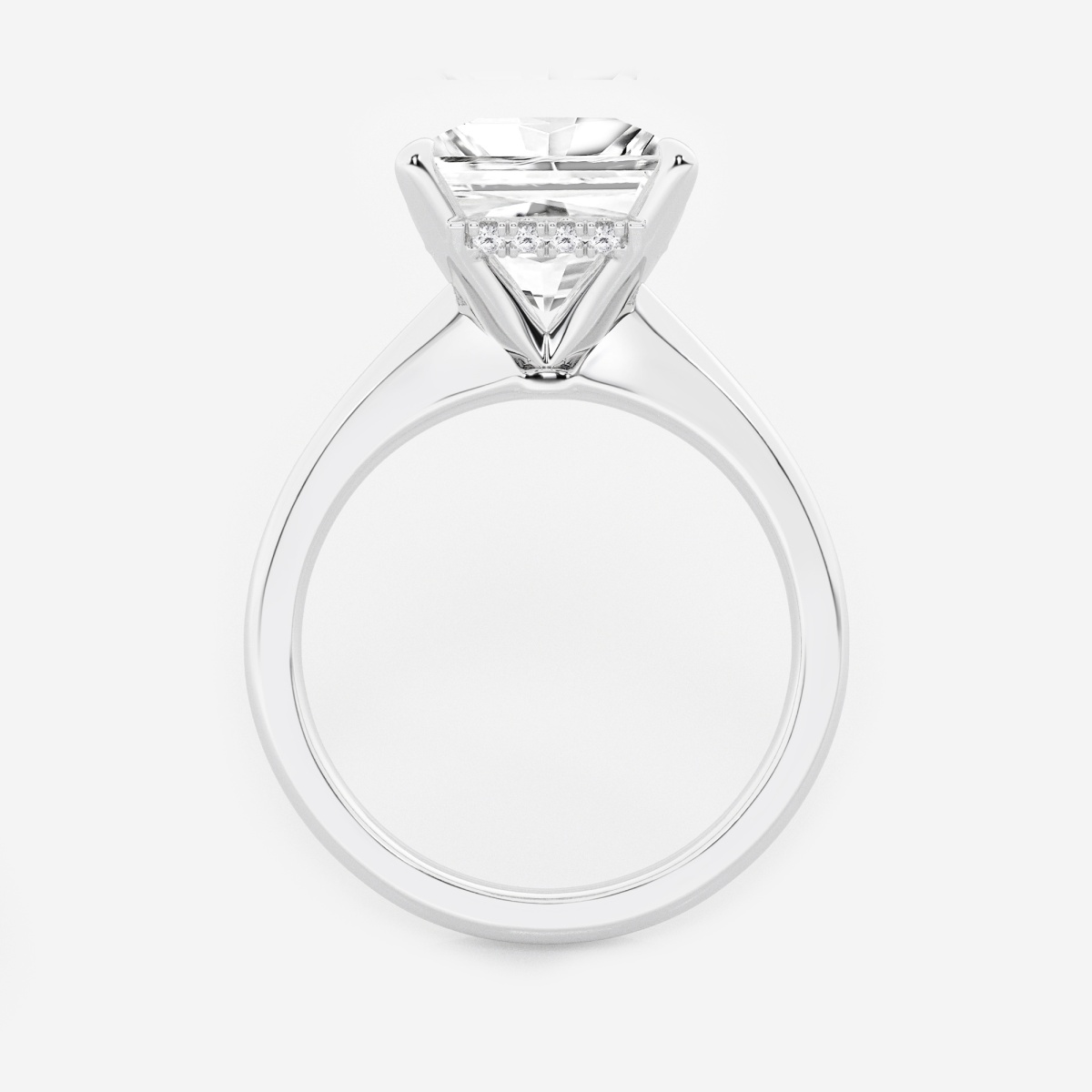 Additional Image 1 for  4 ctw Princess Lab Grown Diamond Hidden Halo Engagement Ring