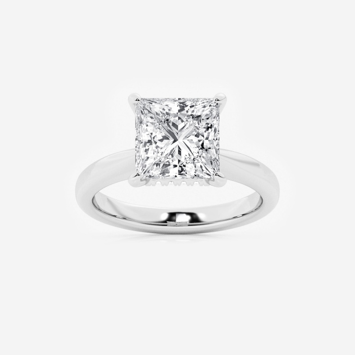 4 ctw Princess Lab Grown Diamond Hidden Halo Engagement Ring