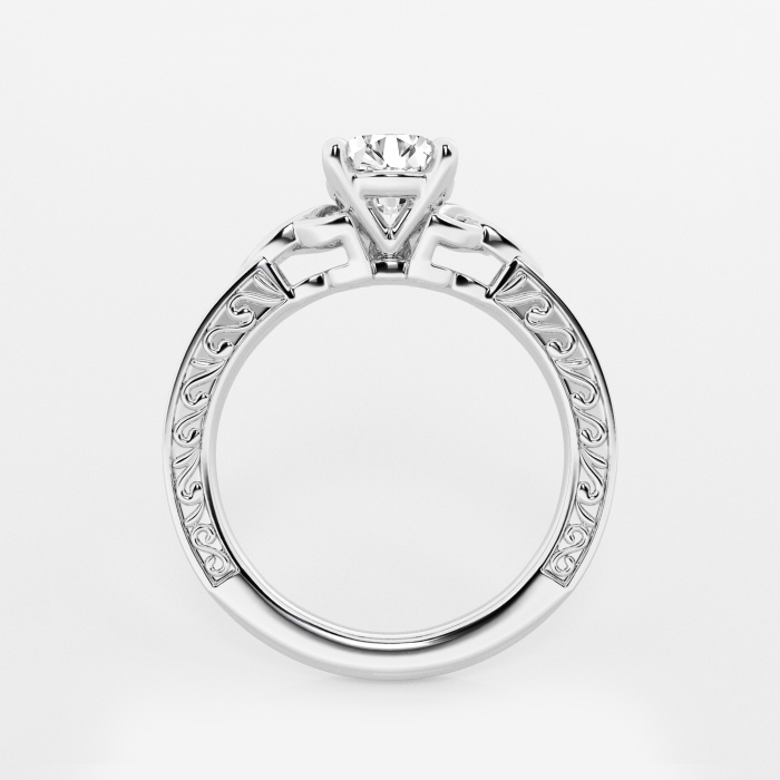 1 ctw Round Lab Grown Diamond Vintage Inspired Celtic Side Stone Engagement Ring