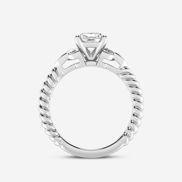 1 ctw Cushion Lab Grown Diamond Celtic Twist Solitaire Engagement Ring