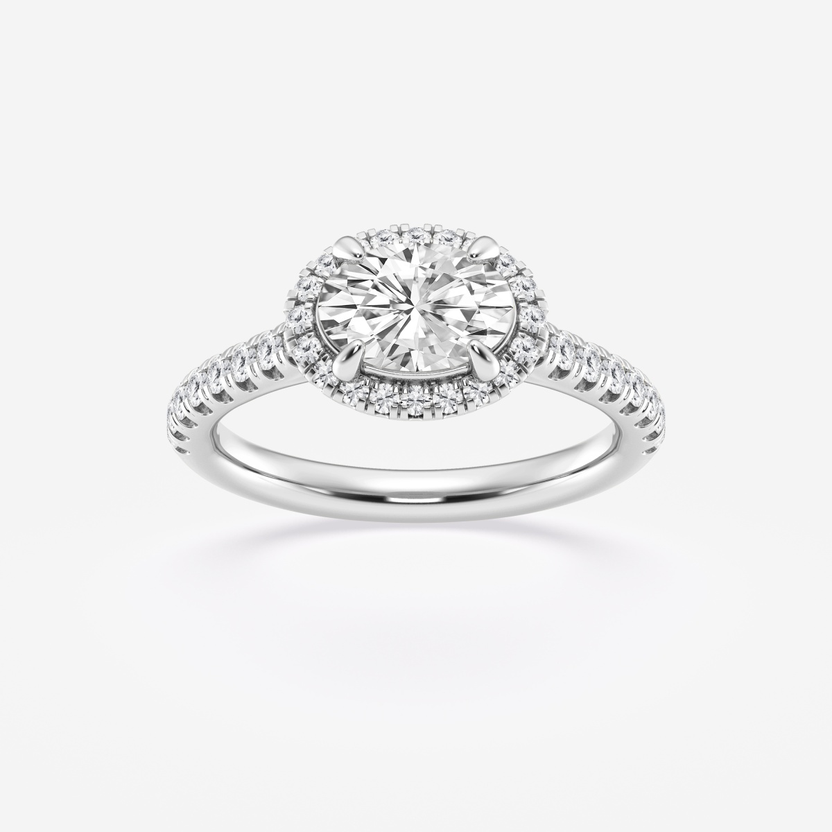 1 2/5 ctw Oval Lab Grown Diamond East-West Halo Engagement Ring